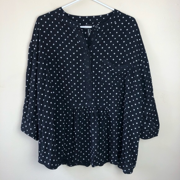 Love & Legend plus size 20 3/4 sleeve print shirt